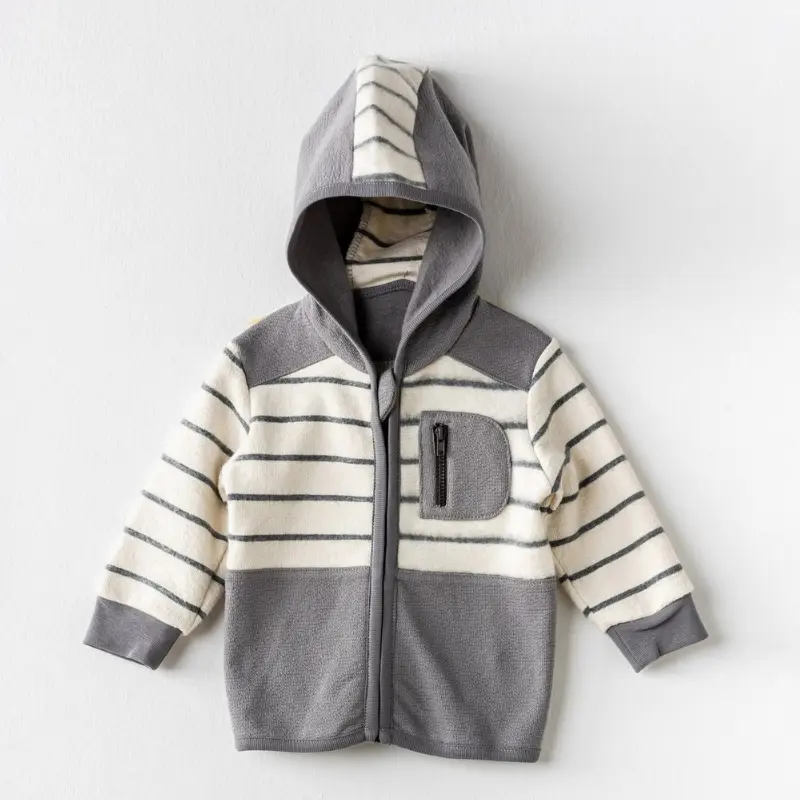 xx Andywawa AC24157 Veste bébé Little Zebra Écru Gris