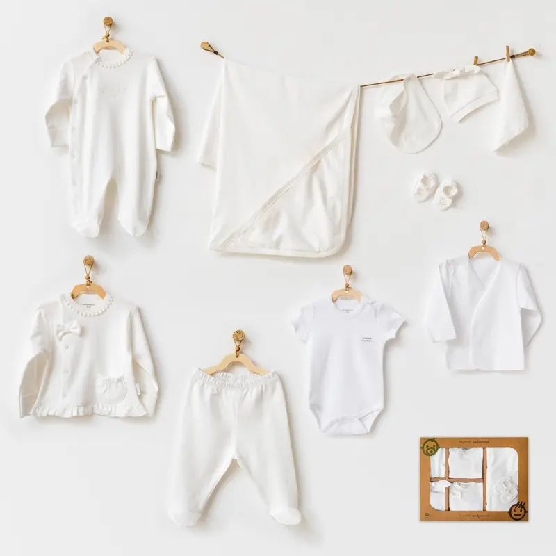 Andywawa Coffret nouveau-né  10 pièces de sortie d'hôpital pour pour bébé fille  - Blanc
