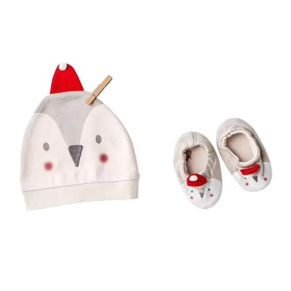 xx Andywawa Ensemble bonnet et chaussons pour bébé Pingouin