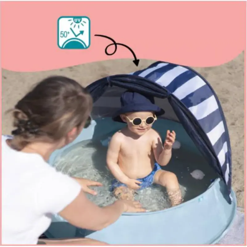 Aquani Aire de Jeux et Piscine Anti-UV FPS 50+ Marinière - BABYMOOV