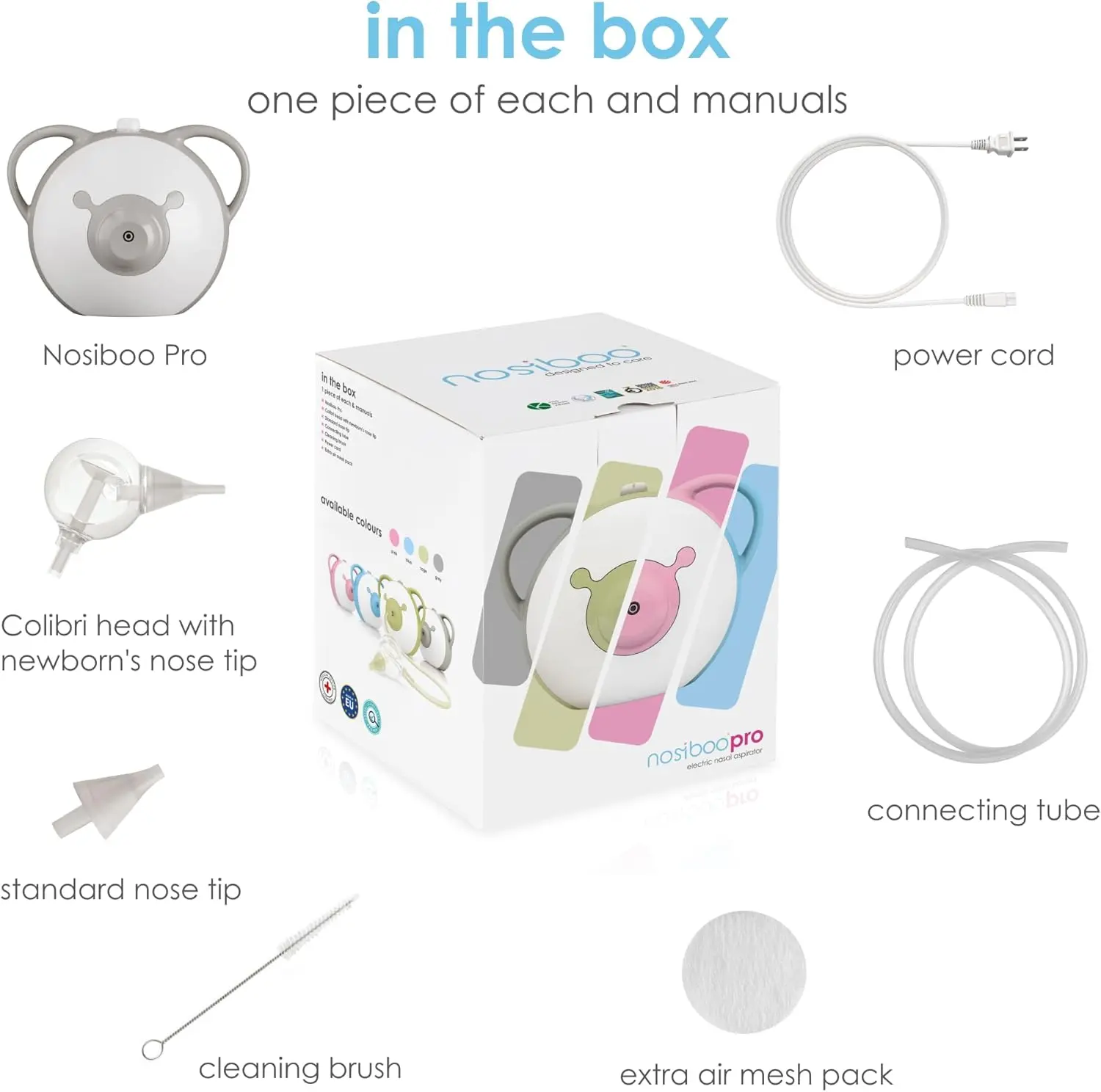Aspirateur nasal Nosiboo Pro - nettoyeur nasal pour bébés Bleu
