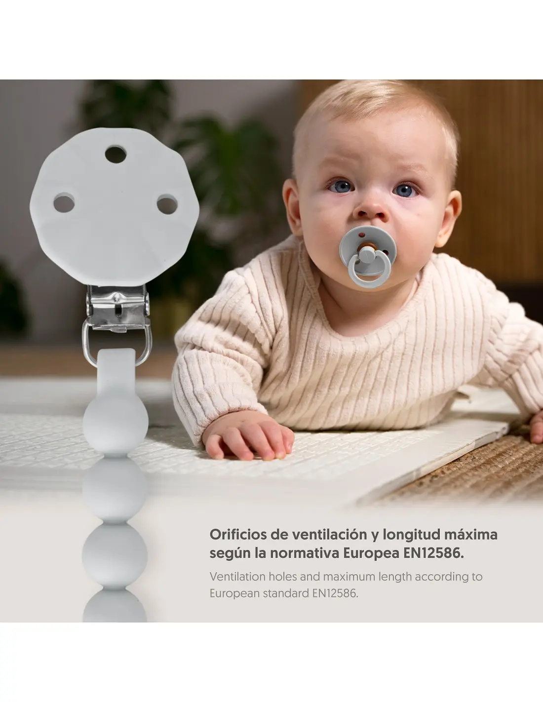 Attache-tétine en silicone - Gris