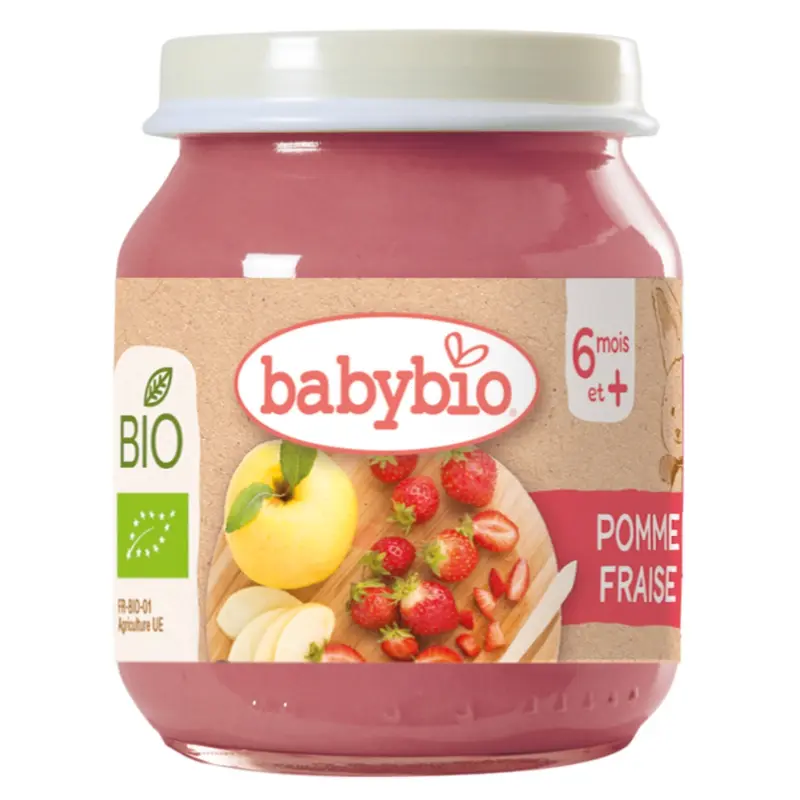 Babybio fraises pommes et myrtilles confites 130 g