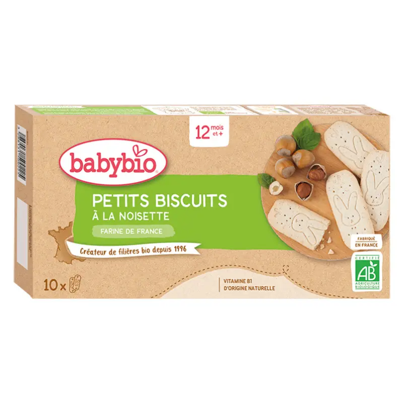 xx Babybio Petits Biscuits à la Noisette Dès 12 mois Lot de 10 x 2 biscuits