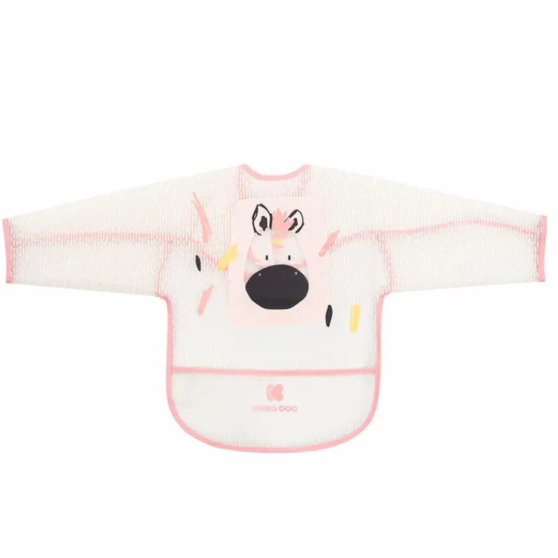 Bavoir manche longue avec manche et ramasse miette Arty Rose