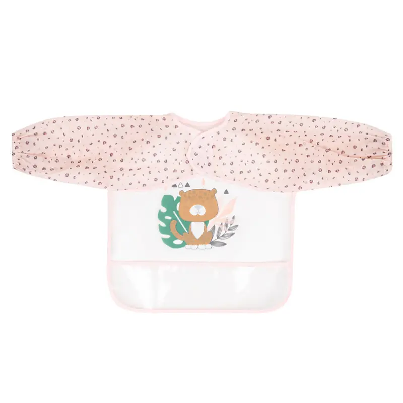 Bavoir manches longues ЕVA avec ramasse-miettes Savanna Pink