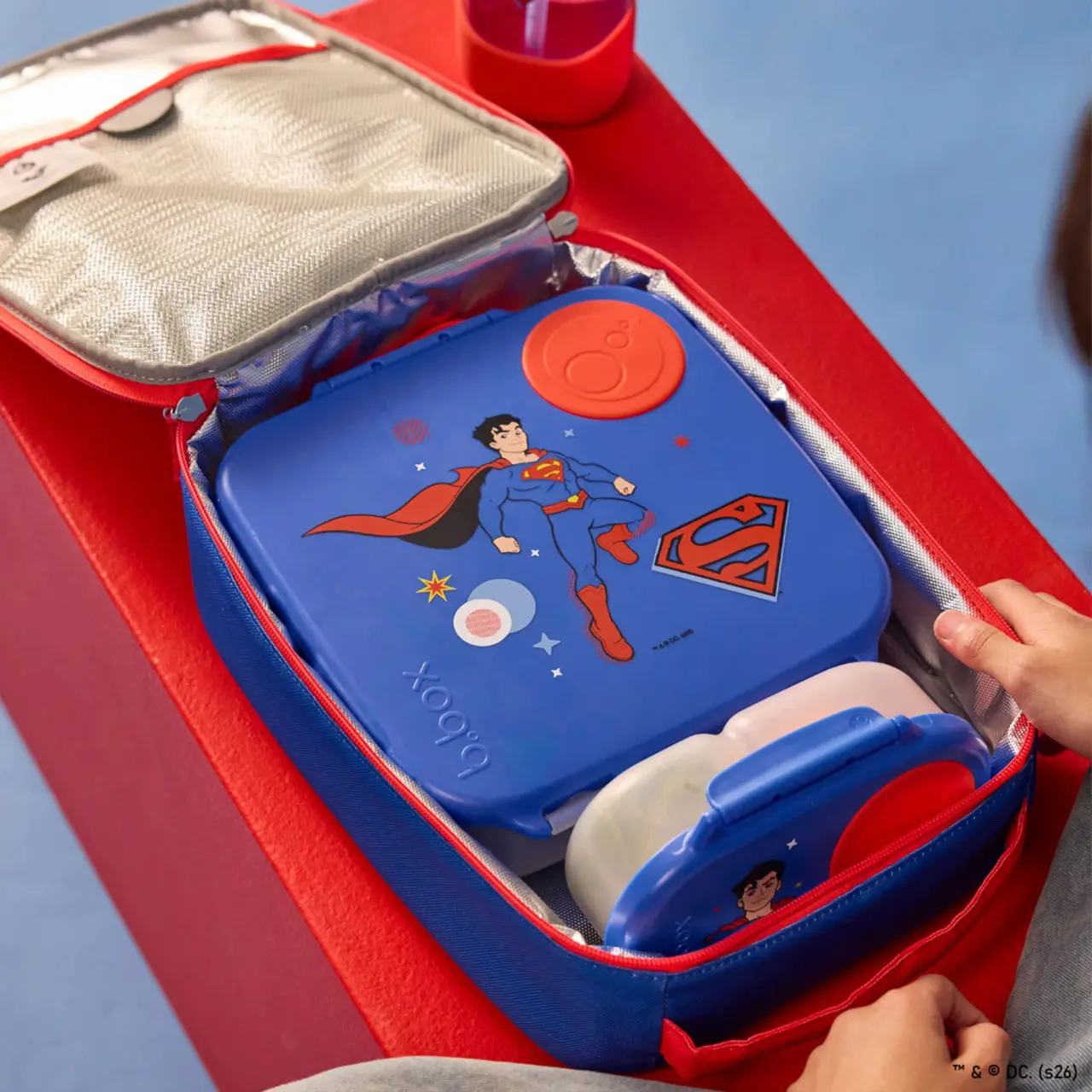B.box Snackbox Superman – Boîte à Goûter Compartimentée pour Enfant