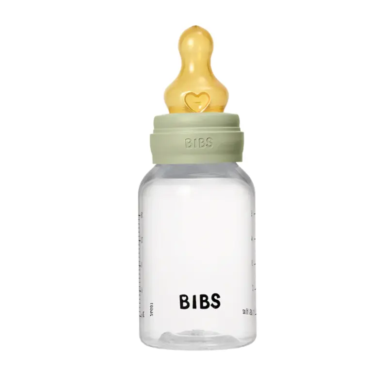 Biberon en Verre 120ml avec Tétine en Silicone Débit Lent - Sage