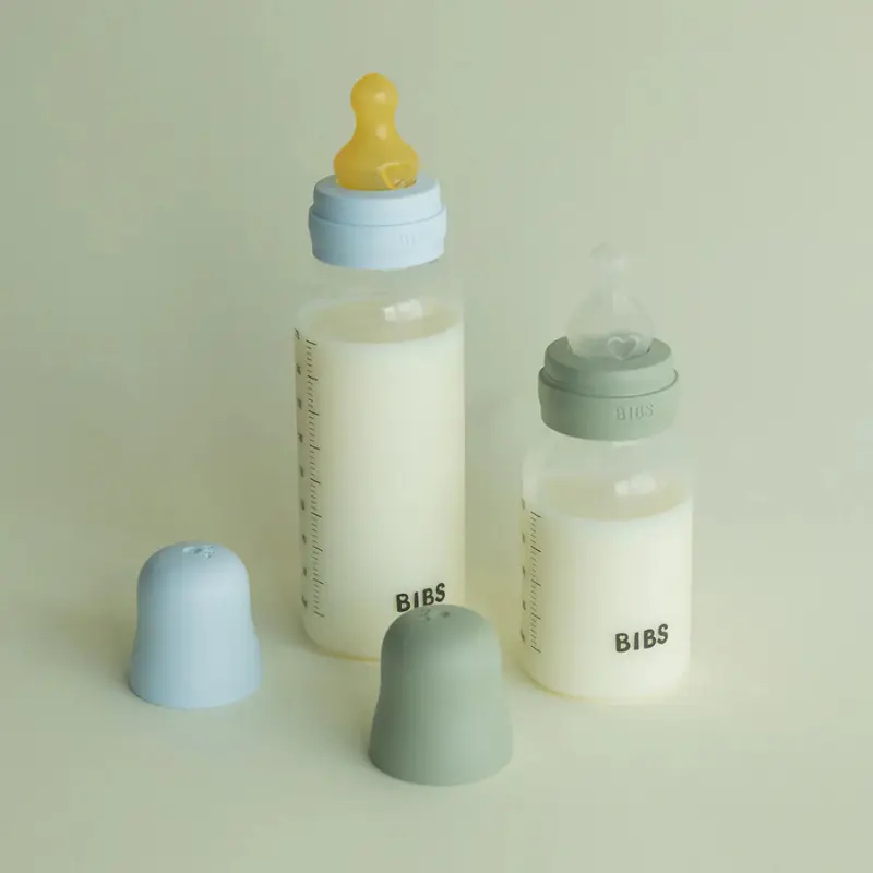 Biberon sans BPA 150ml avec tétine en latex Débit lent - Baby Blue