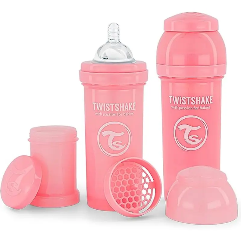 xx Biberons Anti-Coliques Twistshake 260ml Rose – 2m+
