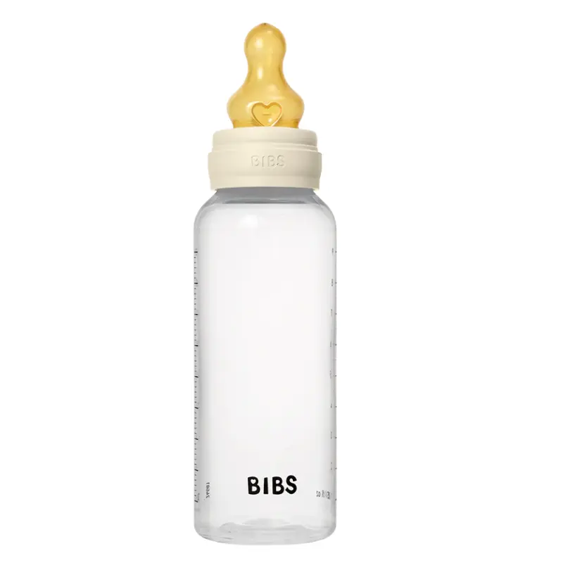 Biberons en Plastique sans BPA 270ml avec Tétine en Latex Débit moyen -Ivory - BIBS