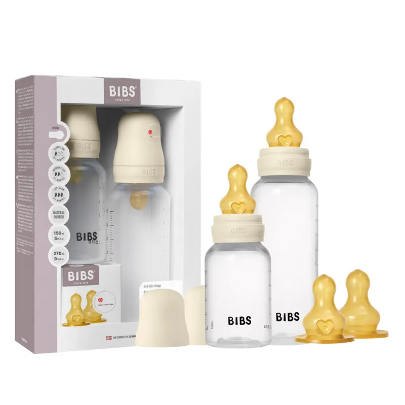 xx BIBS - Biberons ronds Grow and Flow en latex 150 ml - 270 ml – Ivoire