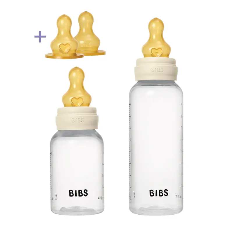 BIBS - Biberons ronds Grow and Flow en latex 150 ml - 270 ml – Ivoire
