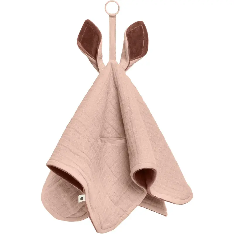 xx BiBS - Doudou - Kangourou Sage - 100% coton - Rose