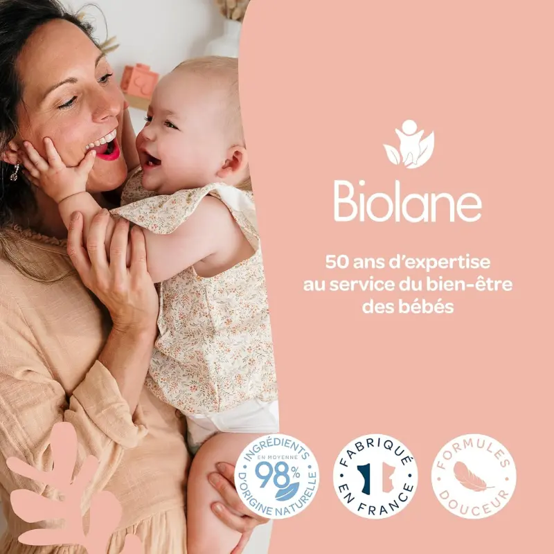 BIOLANE Eau Pure H2O Nettoyant Visage, Corps et Siège Bébé 750 ml