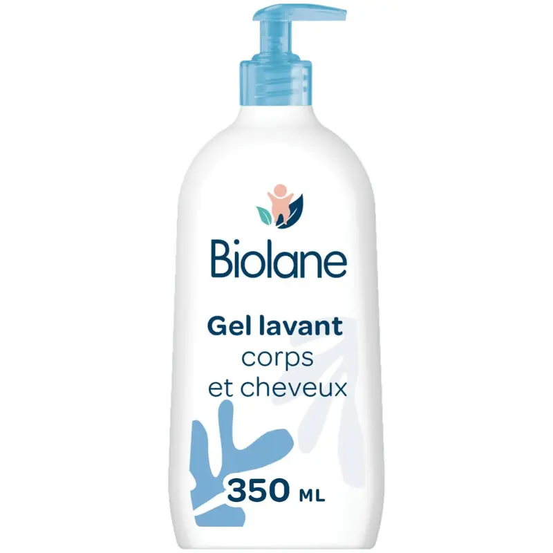 xx Biolane Gel Douche Bébé Corps et Cheveux 2 en 1 350ml Doux, Naturel et Peau Sensible