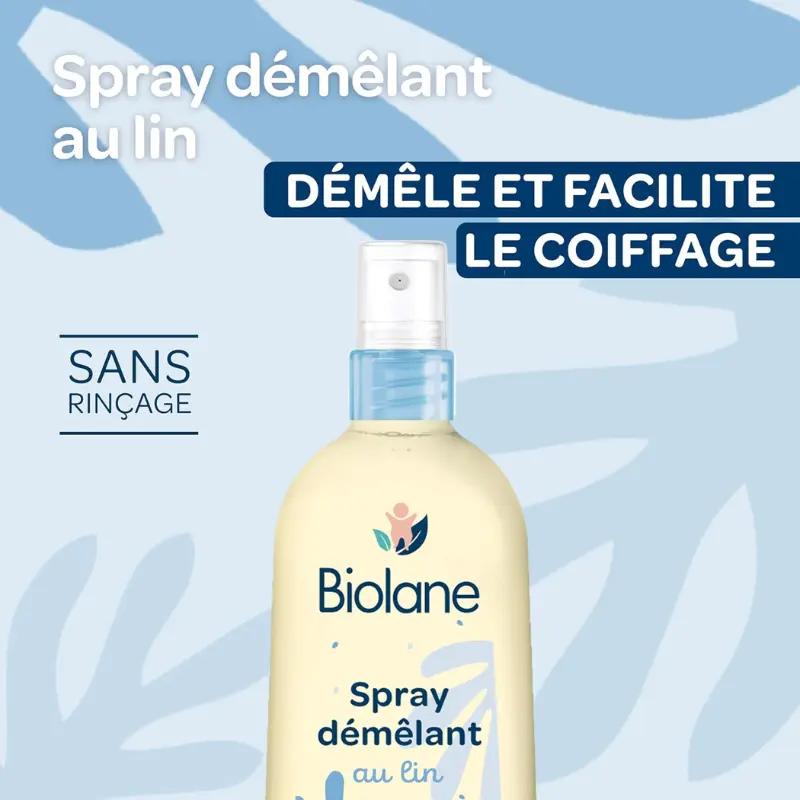 BIOLANE  Spray Démêlant Bébé 200ml Facilite le Coiffage sans Rinçage  98% Naturel