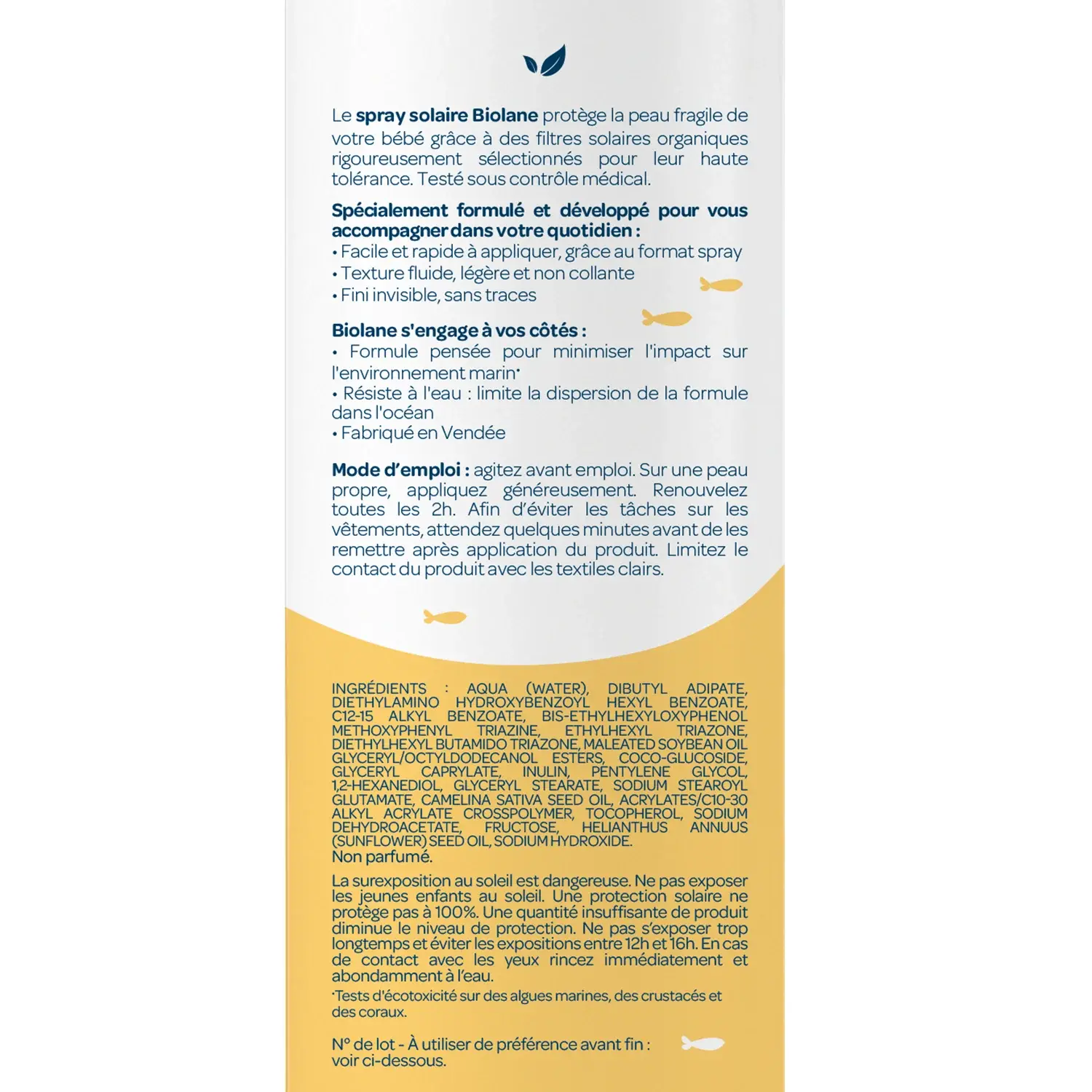 Biolane Spray solaire SPF50 Visage & Corps 200ml