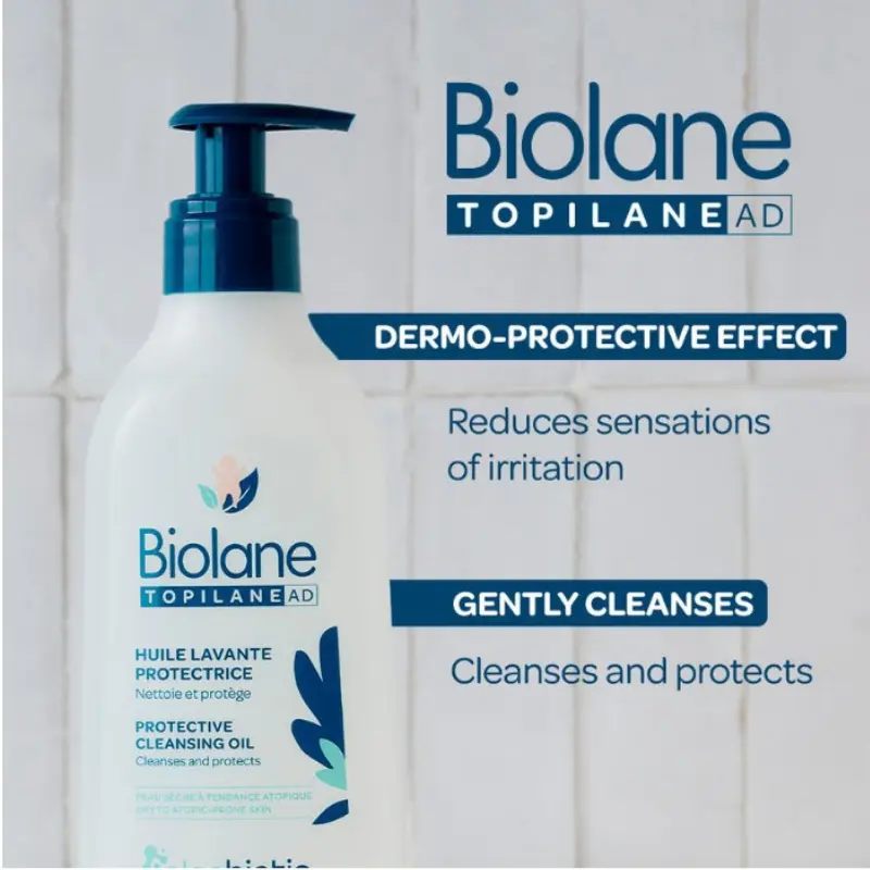 BIOLANE Topilane AD Huile Lavante Protectrice 350ml Peaux Très Sèches et à Tendance Atopique