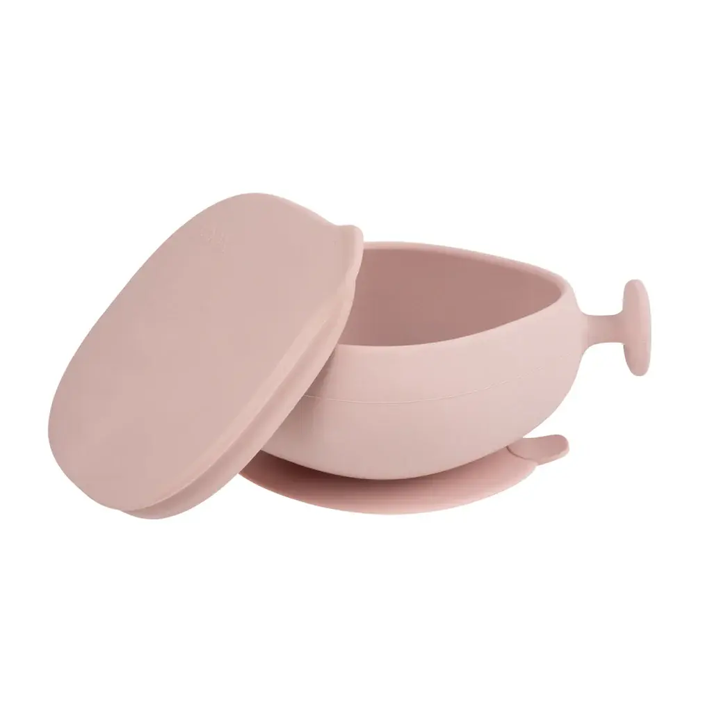 xx Bol en silicone + couvercle - blush