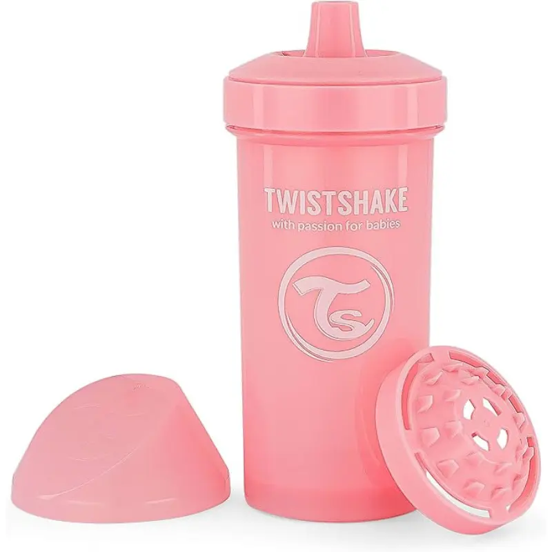 Bouteille anti-fuite Twistshake pour enfant 360 ml - Rose -12 mois  plus