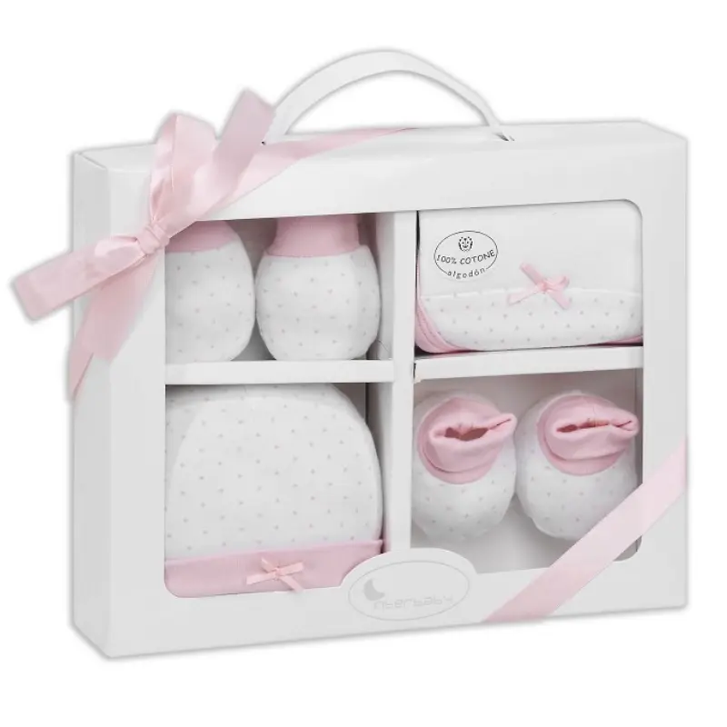 xx Coffret cadeau Interbaby 4 pièces rose modèle SET01