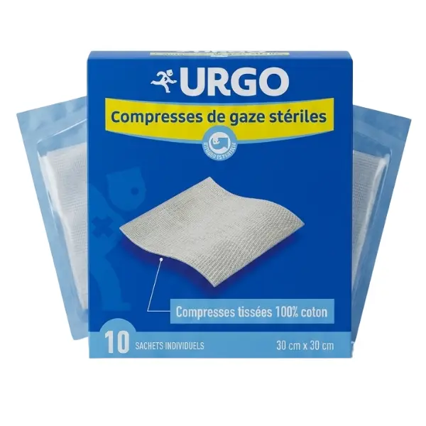 xx Compresses Stériles Urgo 30cmx30cm 10 sachets individuels