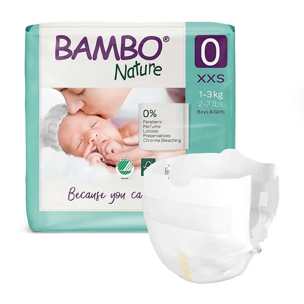 xx Couches Bambo Nature Taille 0 (1-3kg) - 24 Unités
