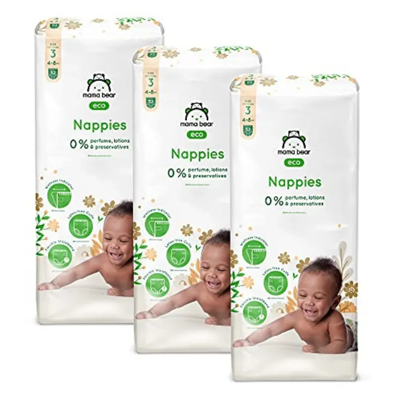 xx Couches Bébé Mama Bear Eco Taille 3 (4-8 kg) – Pack 52 pièces