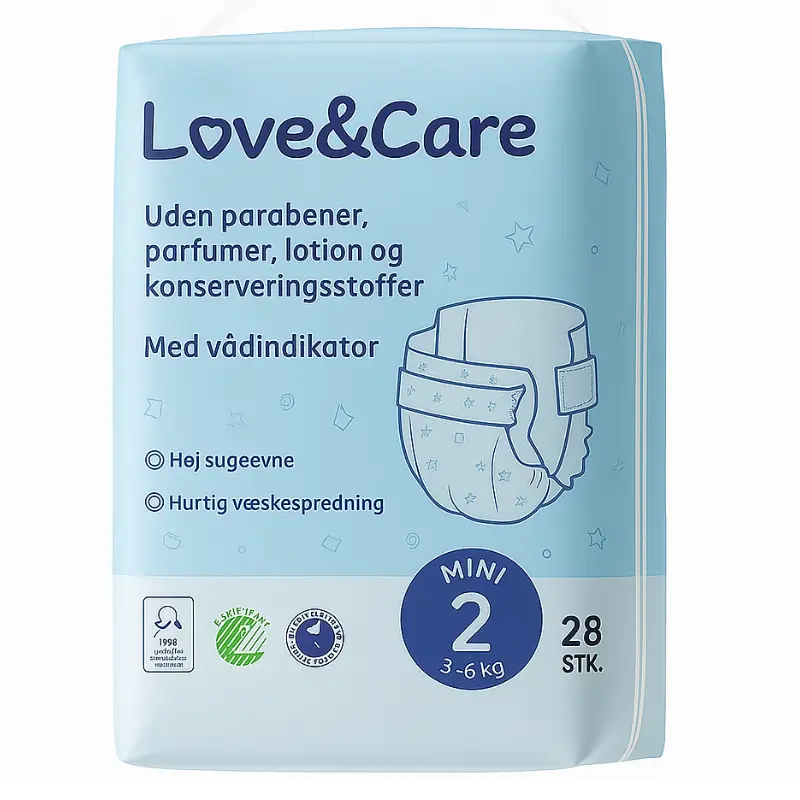 xx Couches Love and Care 2 junior 3-6 kg 28 unités