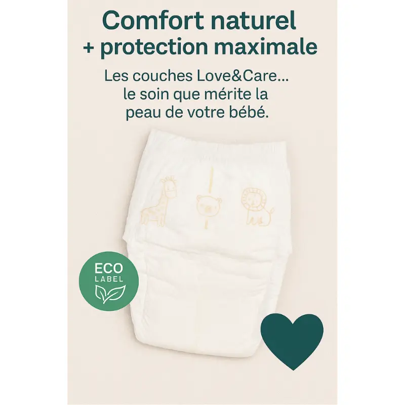 Couches Love and Care  4 junior 7-16 kg 50 unités