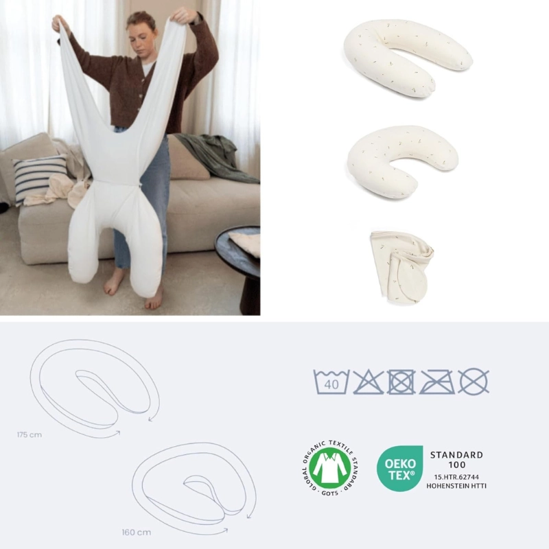 Coussin de Grossesse et d'allaitement 2 en 1 Twisty Doomoo - Beige