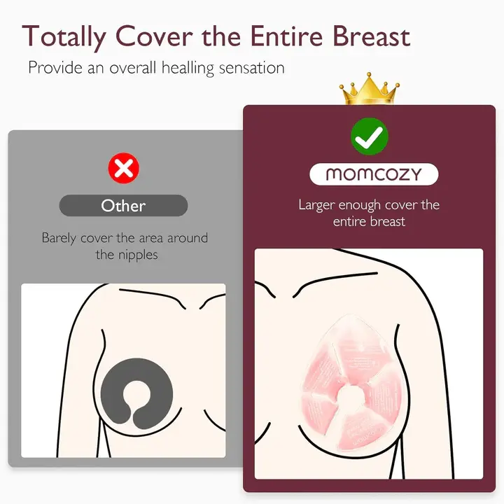 Coussinets d'allaitement chauds et froids Momcozy avec 2 housses douces