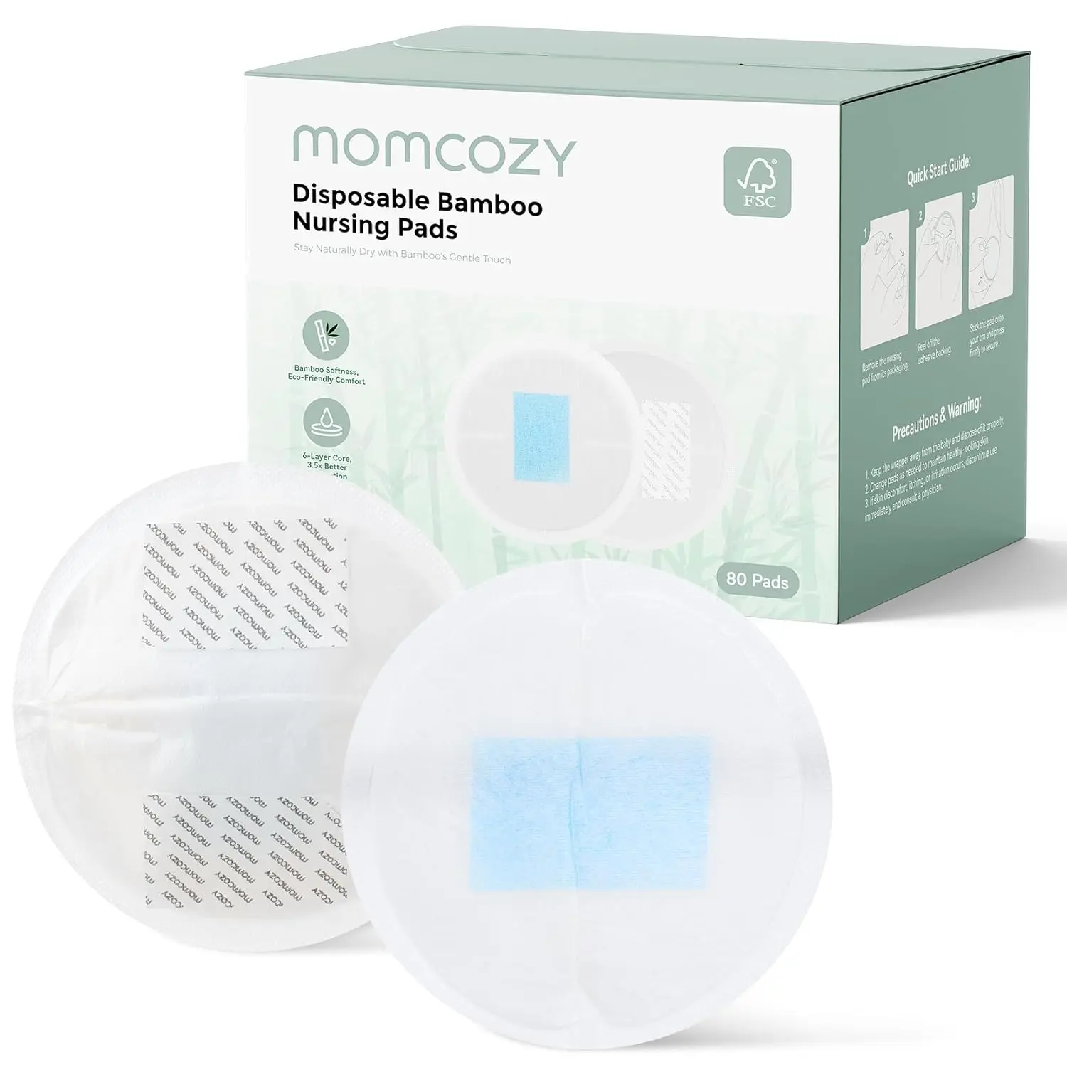 Coussinets d'allaitement jetables en bambou Momcozy