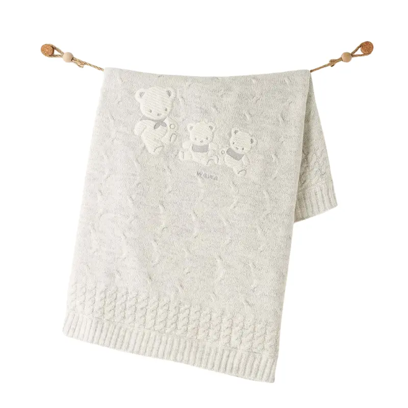 Couverture bébé tricotée Andywawa 85x100 cm AC26341 Gris chiné