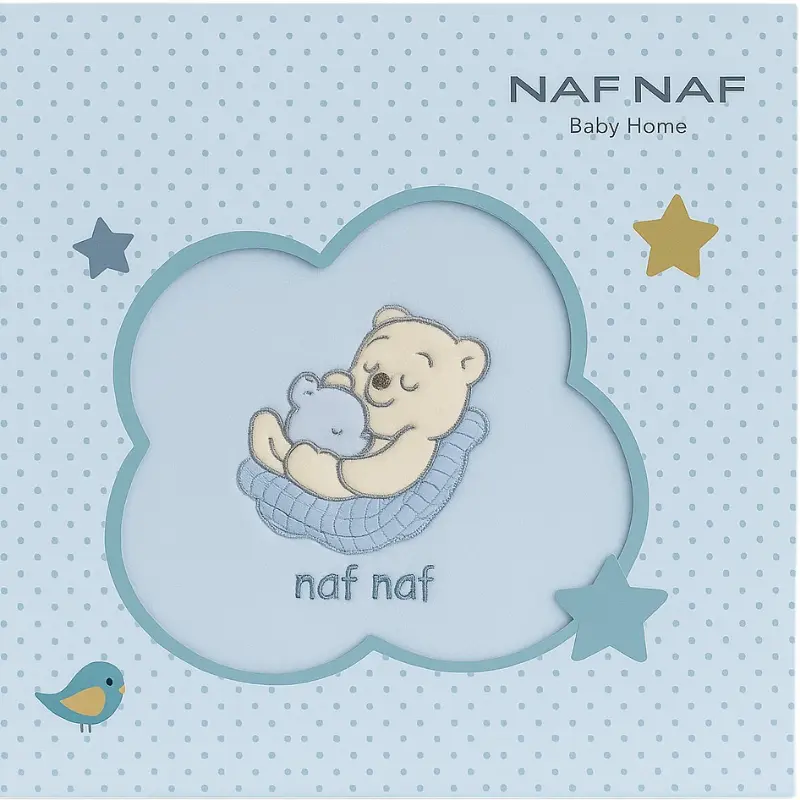 xx Couverture naissance Naf Naf ultra douce 80x110 cm -Bleu