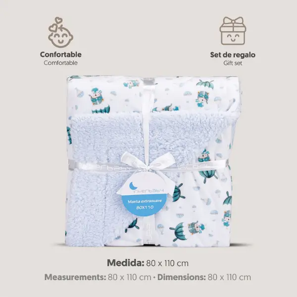 Couverture polaire de parachutiste bleue