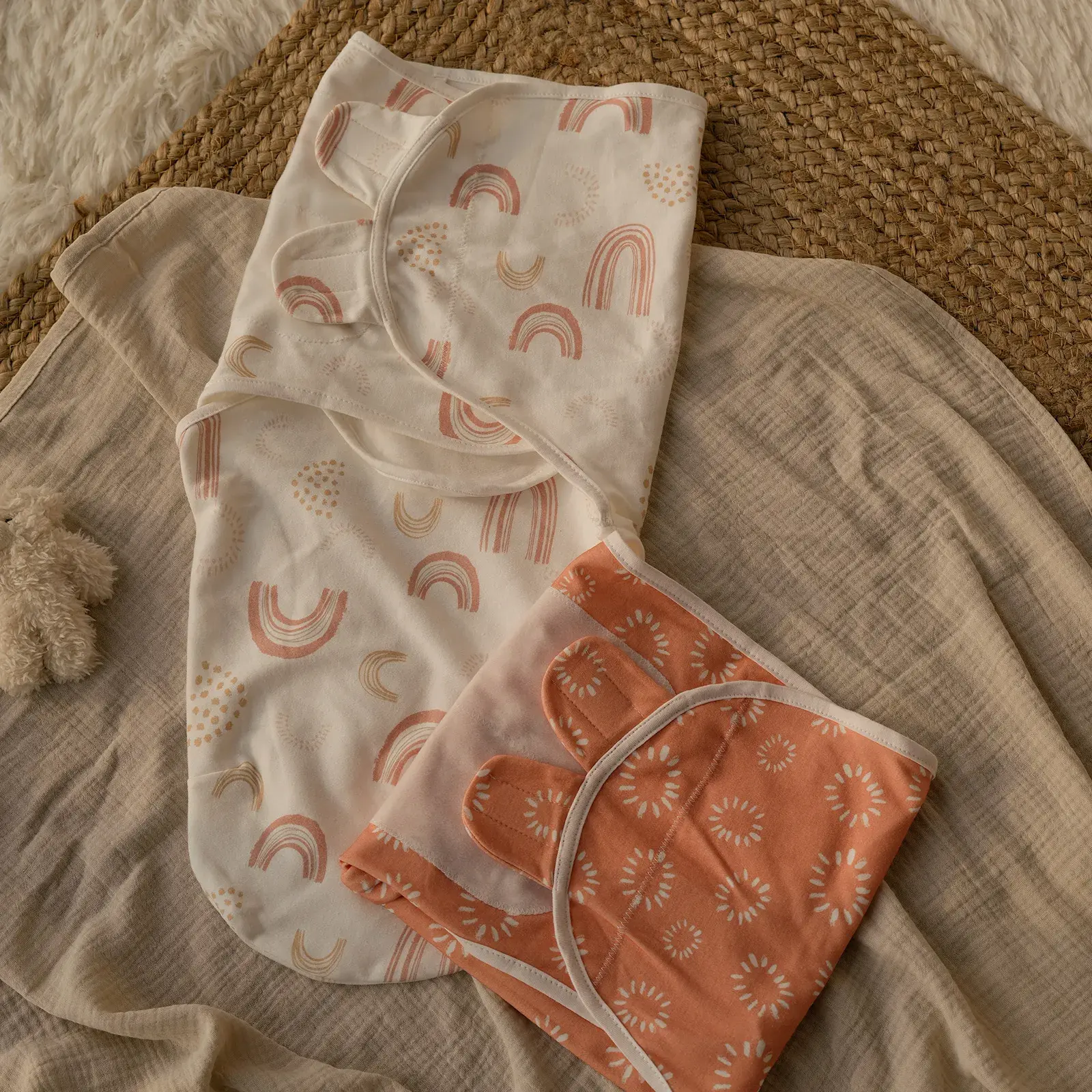Couvertures d'emmaillotage pour bébé Line Rainbow