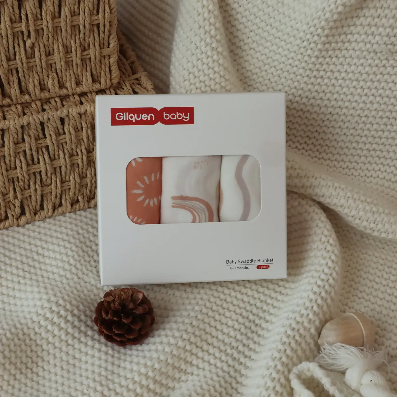 Couvertures d'emmaillotage pour bébé Line Rainbow