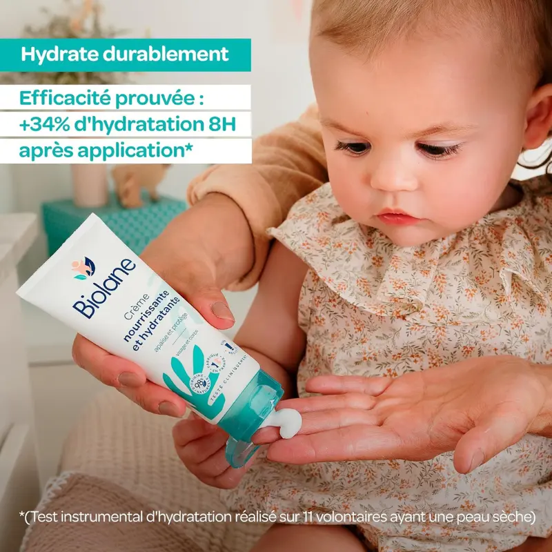 Crème Nourrissante et Hydratante Biolane 50 ml  Soin Doux et Protecteur pour la Peau de Bébé