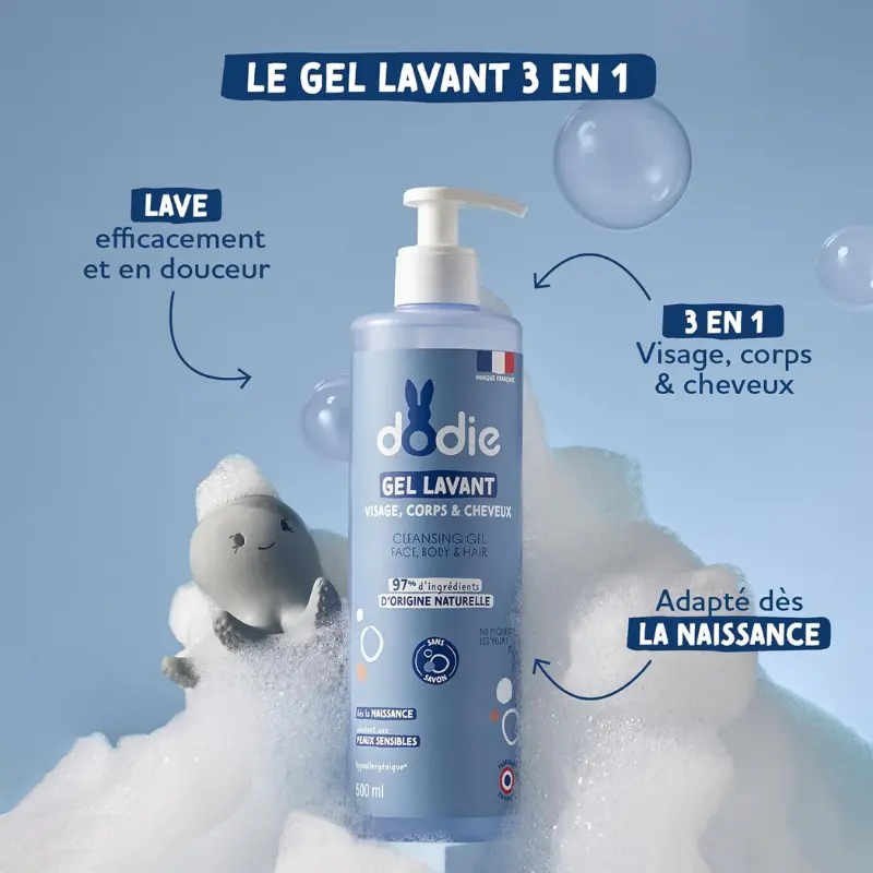 Gel Lavant 3 en 1 Dodie 500 ml