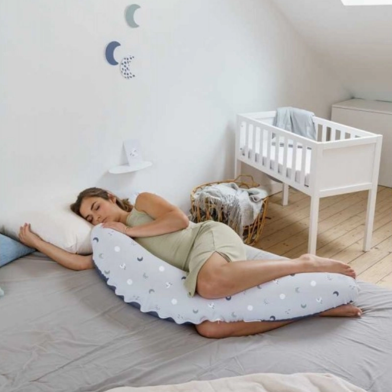 Doomoo Coussin d’allaitement et maternité blue grey moon Doomoo