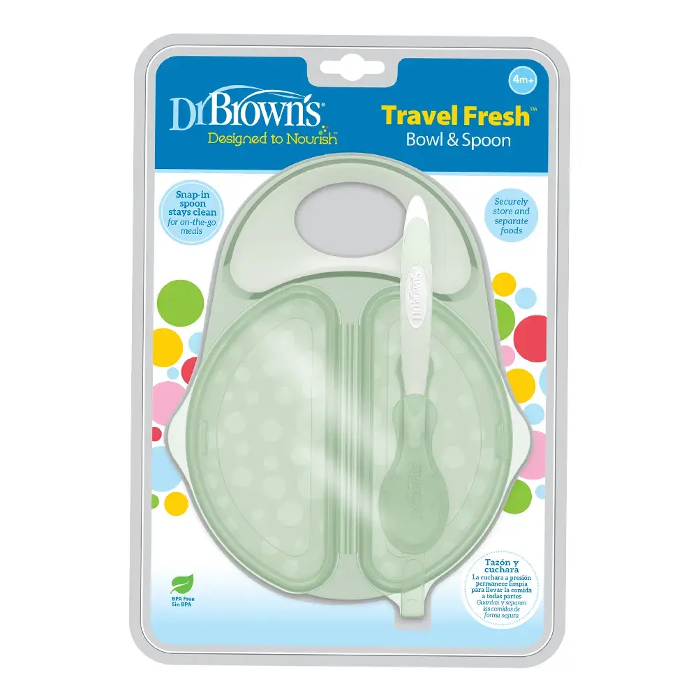 xx Bol et cuillère à couvercles Travel Fresh 4M+ - Vert