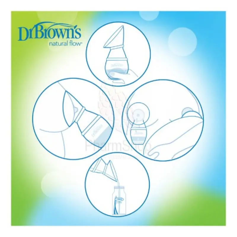 Dr. Brown's Tire lait en silicone + Biberon 120ml Cole étroit