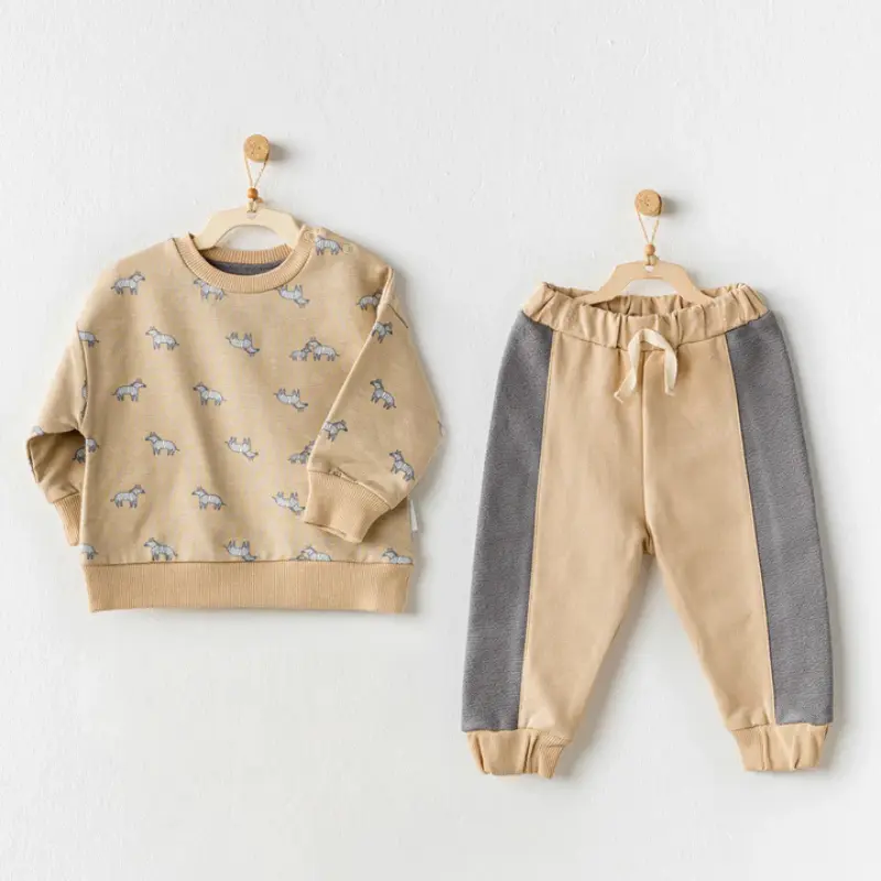 xx Ensemble 2 pièces Petit Zèbre Beige andywawa AC24161