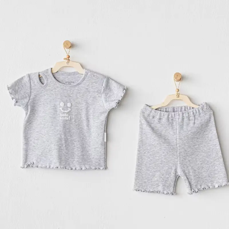Ensemble 2 pièces pour bébé fille gris AC25900 Andywawa
