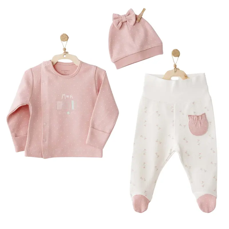 xx Ensemble Baby Zıbın 3 Pièces à Pression Latérale – “Mon Petit Amour” – Naissance