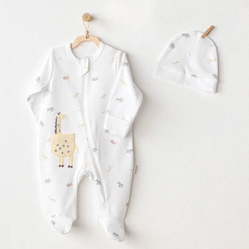 xx Ensemble barboteuse et chapeau pour bébé garçon Little King- Andywawa