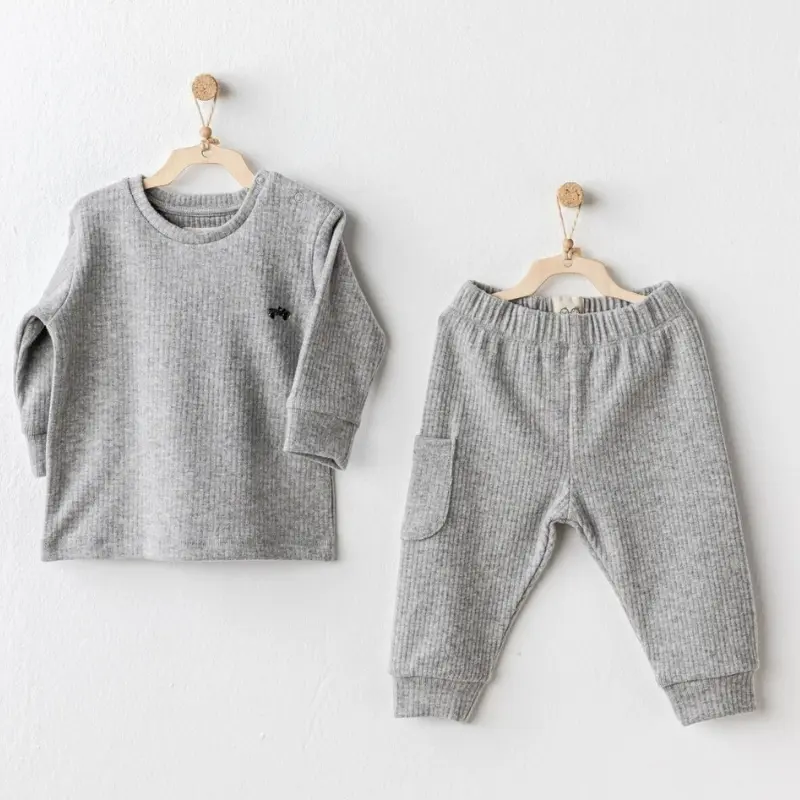 xx Ensemble bébé basique 2 pièces Andy Wawa AC25205 Gris