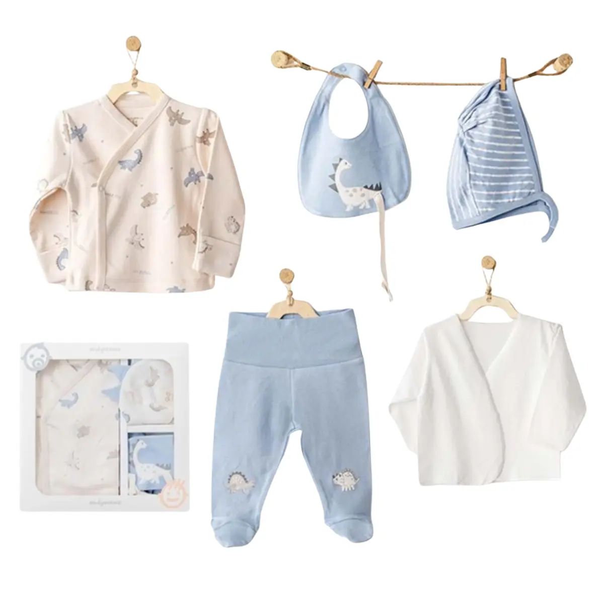 Ensemble nouveau-né Andywawa AC25910 Dino 5 Beige Sortie d'hôpital